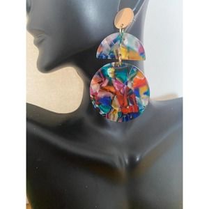 MultiColor Resin Geometric Earrings